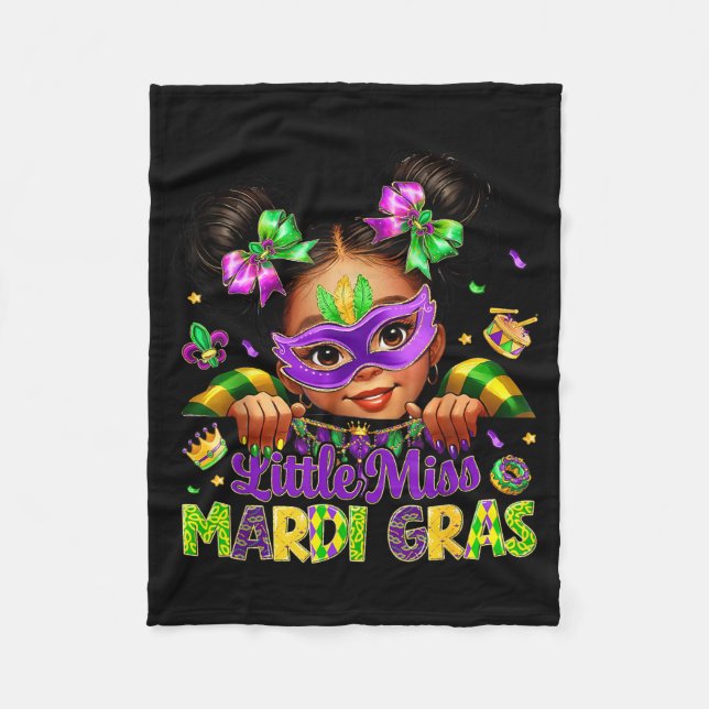 Manta Polar Little Miss Mardi Gras Carnival New Orleans Fleur  (Anverso)