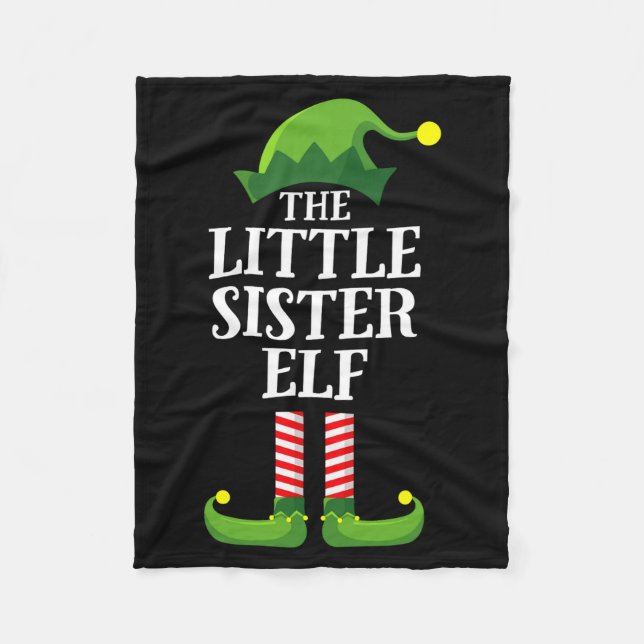 Manta Polar Little Sister Elf Matching Family Group Christmas  (Anverso)