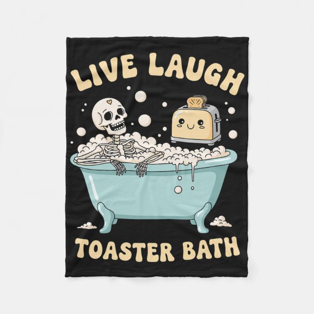 Manta Polar Live Laugh Toaster Th Funny Skeleton Meme Dark Hum (Anverso)
