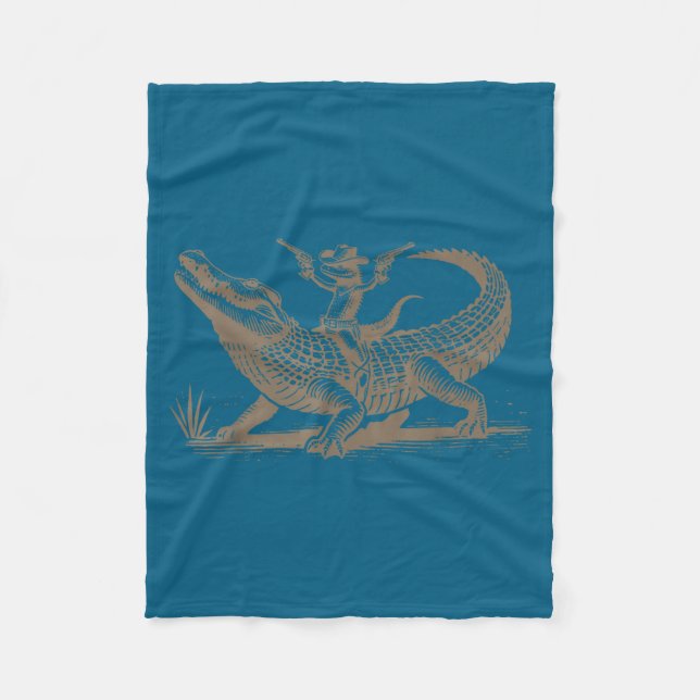 Manta Polar Lizard Cowboy Riding Crocodile Alligator Western A (Anverso)