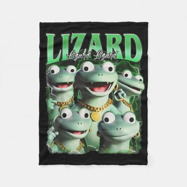 Manta Polar Lizard Lizard Lizard Meme gracioso Lizard Bootleg  (Anverso)