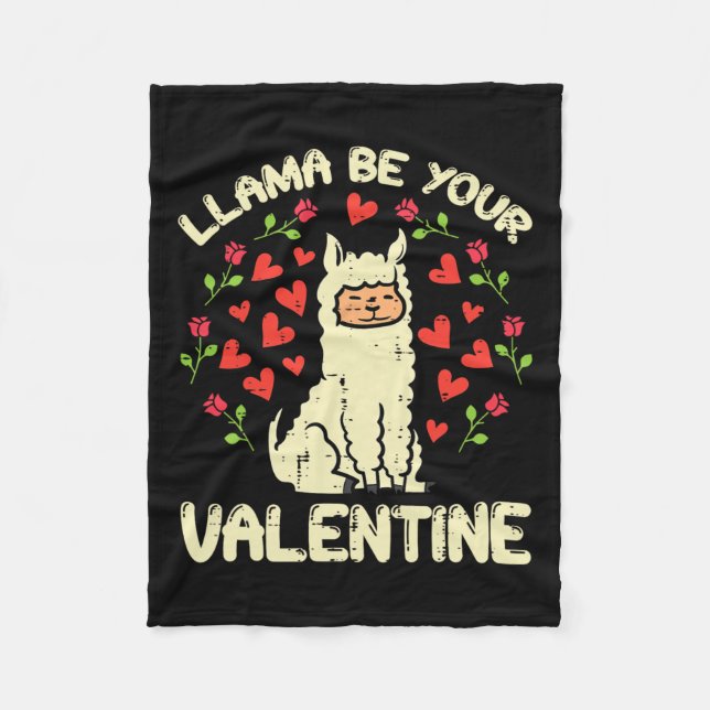 Manta Polar Llama a ser tu Valentín lindo alpaca masculina (Anverso)