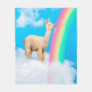 Manta Polar Llama: Arcoiris golpeando