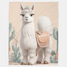 Manta Polar Llama con silla en el desierto