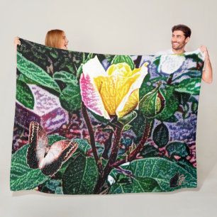 Manta Polar Llama dorada