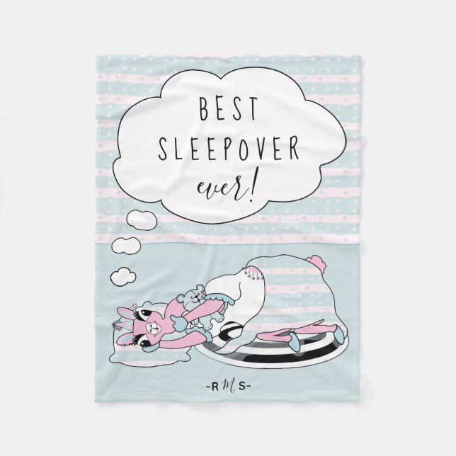 Manta Polar Llama en la resaca Fiesta de pijamas (Anverso)