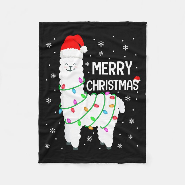 Manta Polar Llama Merry Christmas Kids Funny Llama Christmas L (Anverso)