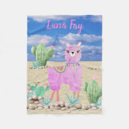Manta Polar Llama rosa al desierto del suroeste Cactus lindo b