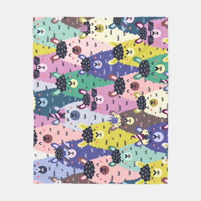 Manta Polar Llamas coloridas fondo chileno transparente (Anverso)