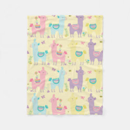 Manta Polar Llamas rosadas, moradas amarillas adorables