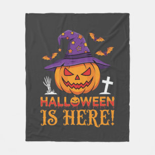 Manta Polar Llega Halloween Bruja Calabaza Vector