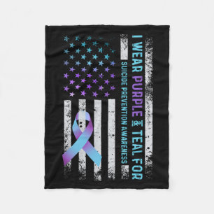 Manta Polar Llevar Bandera Morado Y Turquesa Prevención Concie