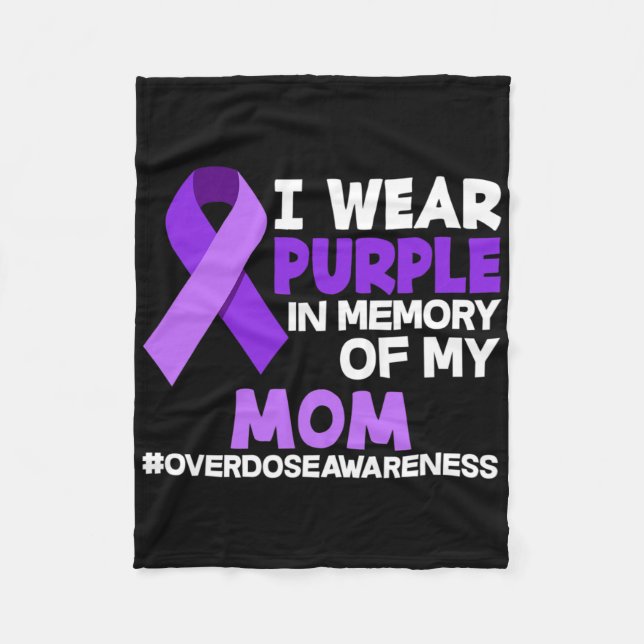Manta Polar Llevo Púrpura En Memoria De Mi Mamá Sobredosis De  (Anverso)