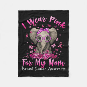 Manta Polar Llevo Rosa Para Mi Mamá Elefante Cáncer De Mama