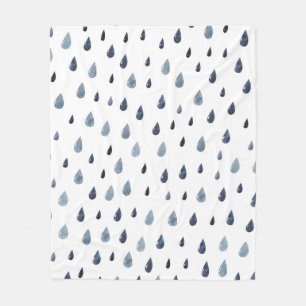Manta Polar Lluvia. Patrón transparente de acuarela. Indigo ra