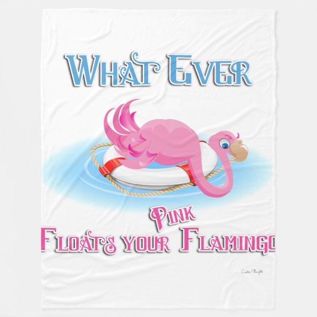 Manta Polar Lo Que Sea Que Flote Tu Flamingo Rosa (Anverso)