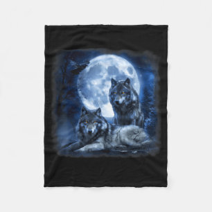 Manta Polar Lobo de fauna aullando luna bosque naturaleza salv