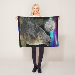 Manta Polar Lobo de noche