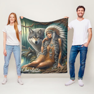 Manta Polar Lobo e indígena nativo