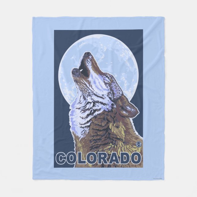 Manta Polar Lobo gris HowlingColorado (Anverso)