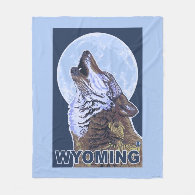 Manta Polar Lobo gris HowlingWyoming (Anverso)