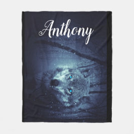 Manta Polar Lobo personalizado en la nieve