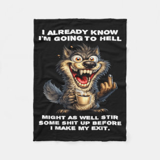 Manta Polar Lobo Ya sé que voy a ir al infierno así que