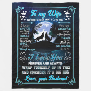Manta Polar Lobos personalizados para mi esposa Fleece Blanket