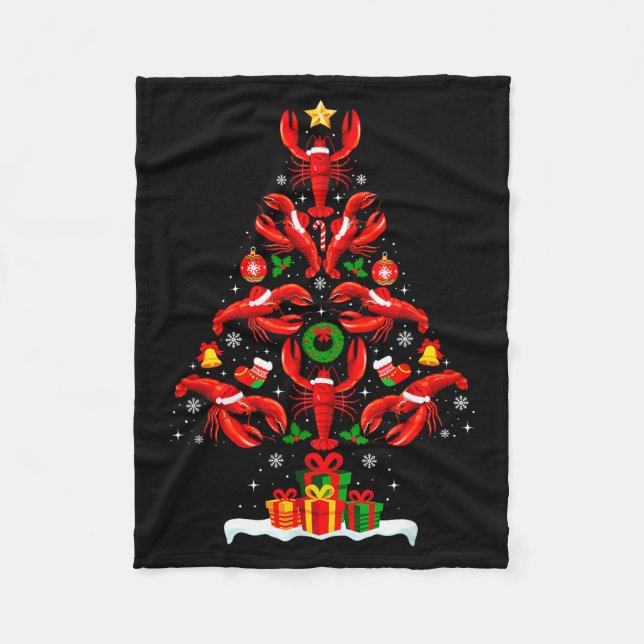 Manta Polar Lobster Christmas Tree Lights Santa Hat Funny Xmas (Anverso)