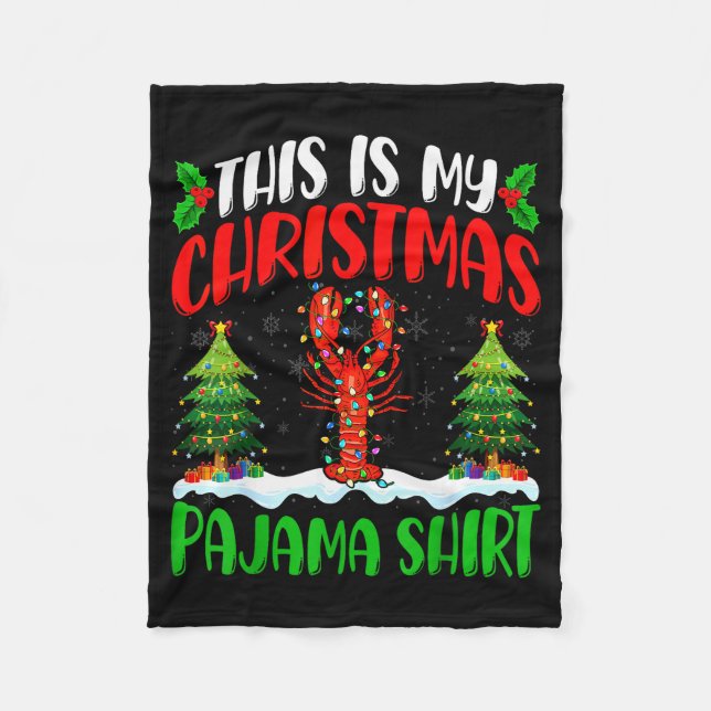 Manta Polar Lobster Christmas Tree Pajama Shirt Lobster Xmas L (Anverso)