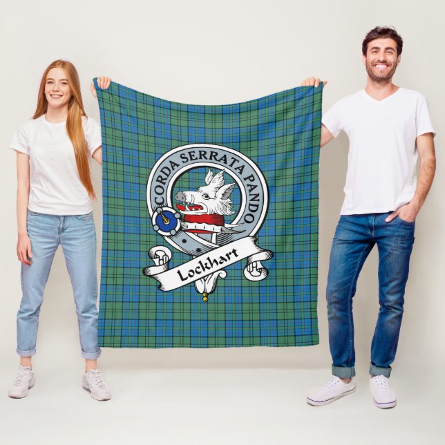 Manta Polar Lockhart Antiguo Insignia De Clan Tartan Plaid (In situ)