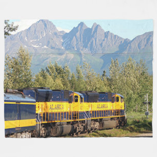 Manta Polar Locomotora y montañas del ferrocarril de Alaska