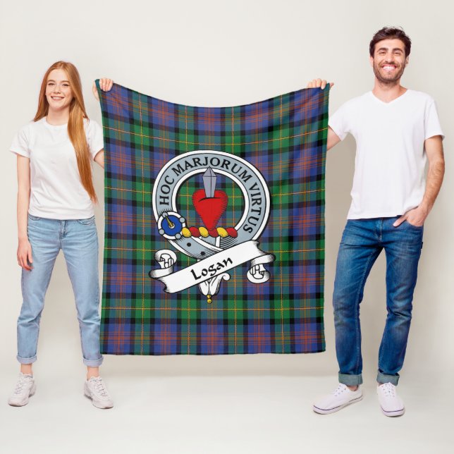 Manta Polar Logan antiguo clan Badge Tartan Plaid (In situ)