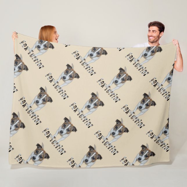 Manta Polar Logo De Fox Terrier Y Fox Terrier, Grande (In situ)