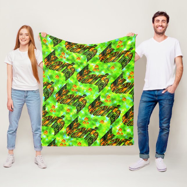 Manta Polar Logo De Maria Name Con Naranjas Daisies, (In situ)