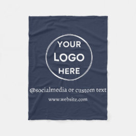 Manta Polar Logo de Navy Blue Personalizado Medios sociales Ne