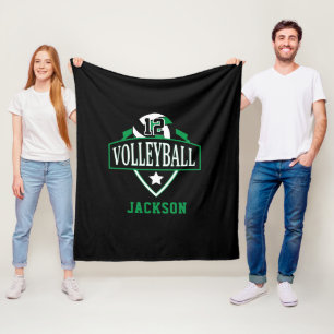 Manta Polar Logo de voleibol con número de bricolaje - Verde