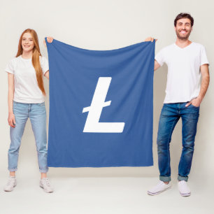Manta Polar Logotipo liptocurrency LTC Azul Simple