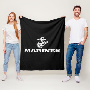 Manta Polar Logotipo USMC apilado - blanco