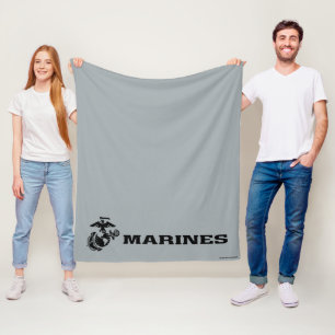 Manta Polar Logotipo USMC Logotipo negro apilado