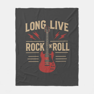 Manta Polar Long Live Rock N' Roll Vintage Electric Guitar Tee