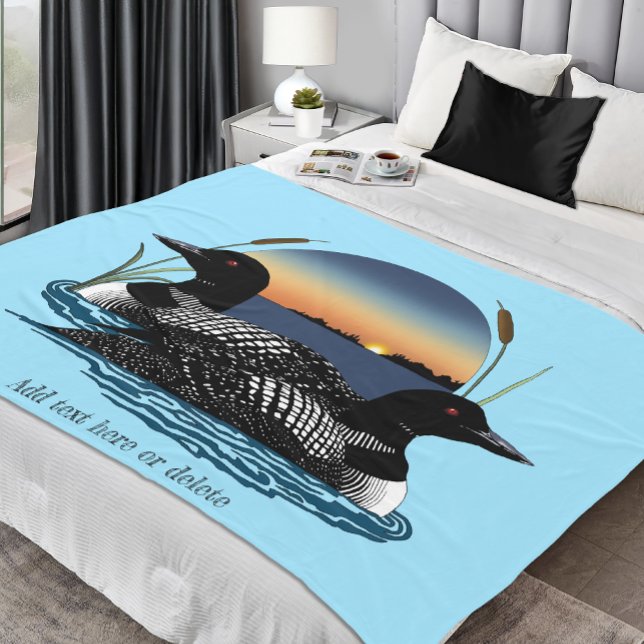 Manta Polar Loon Couple Sunset Blue (Subido por el creador)
