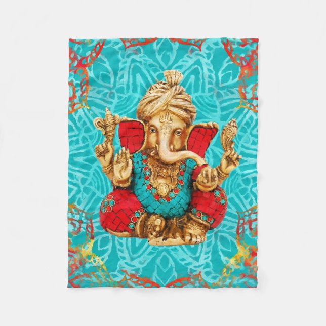 Manta Polar Lord Ganesha - Medios mixtos (Anverso)