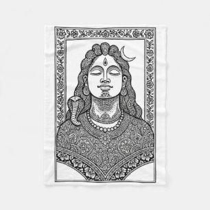 Manta Polar Lord Shiva Mehendi tradicional indio y Mandala