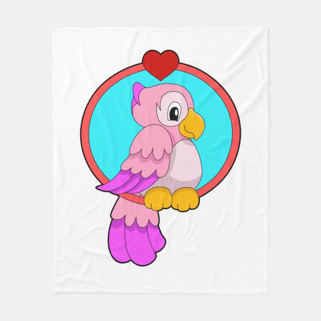 Manta Polar Loro con corazón (Anverso)