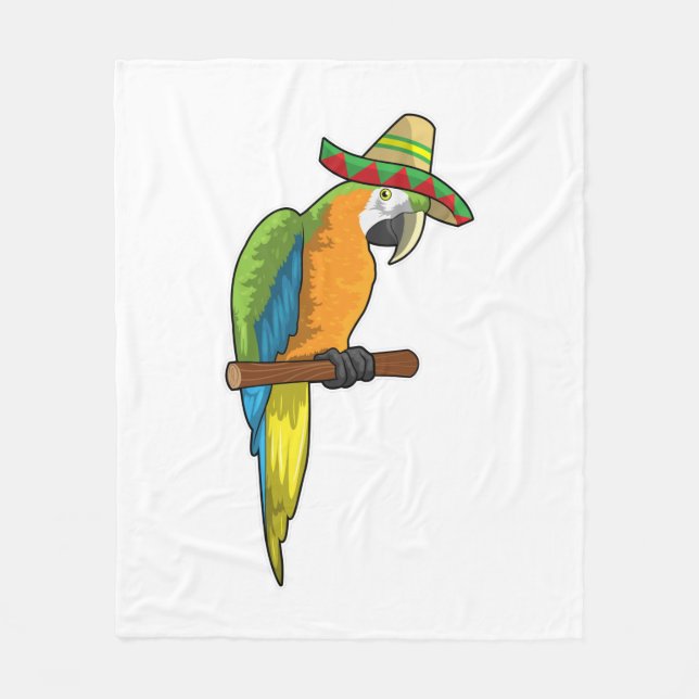 Manta Polar Loro con gorra de paja (Anverso)