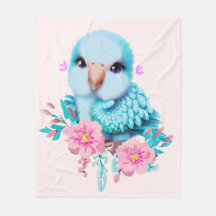 Loro de bebé azul dulce y adorable