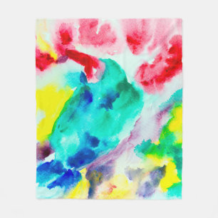 Manta Polar loro en el árbol, pájaro Abstract Bright Watercolo