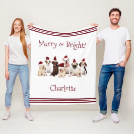 Manta Polar Los amantes de los perros adoran Navidades diverti