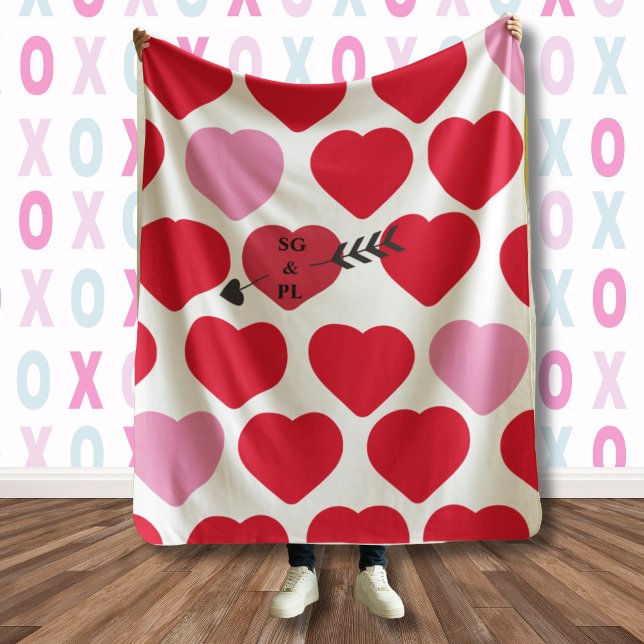 Manta Polar Los amantes de San Valentín abrigan corazones cupi (Subido por el creador)